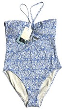 BNWT M&S Bright Blue Mix Non Wired Bandeau Plunge Swimsuit - Various Sizes