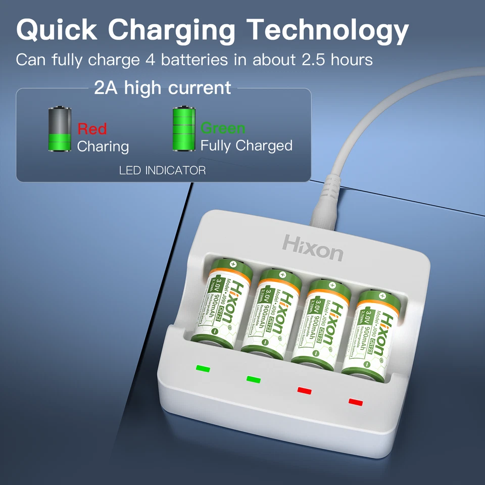 8pack RCR123A Rechargeable Lithium Batteries for Arlo HD Camera & Charger 900mAh - Image 2 of 4