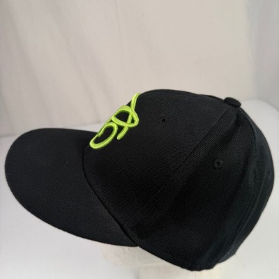 COOGI Hat Baseball Cap Men's 7 1/4 Black Neon Green Embroidered