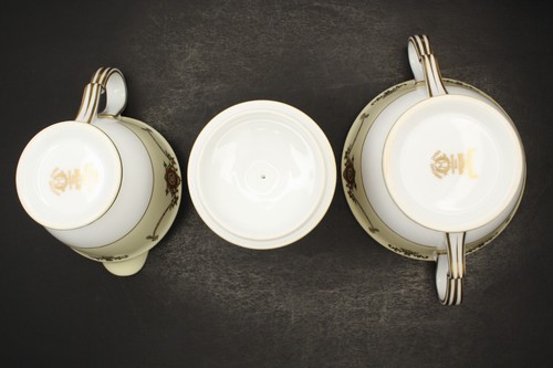 C1940 Noritake Rainbow 3982 Milchkännchen bedeckt Zuckerdose Set rotes Band Ersatz - Bild 8 von 9