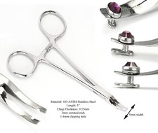 Surface Anchor 5.5" 1.2mm hole Thin Micro Dermal Steel Forceps Piercing Tool