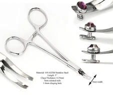 Surface Anchor 5.5" 1.2mm hole Thin Micro Dermal Steel Forceps Piercing Tool