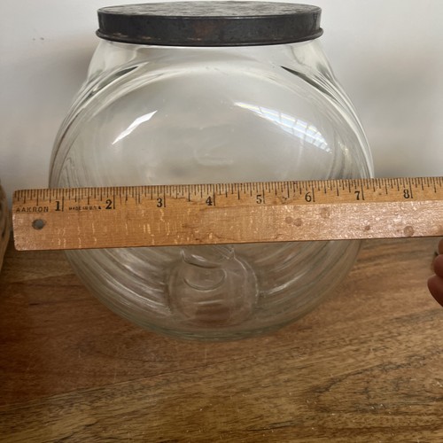 ANTIQUE SMARTIES CANDY GENERAL STORE GLASS DISPLAY WITH TIN LID - Picture 10 of 12