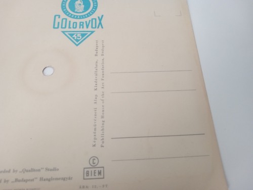 Set Of 2 Colorvox Hungarian Record Postcards 1960's 45 RPM Tourist Unused 6" - Picture 12 of 12
