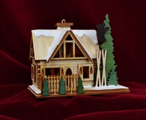 Ginger Cottages Santa S Ski Lodge Christmas Ornament Made In Usa Gc126 Ebay