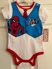 Marvel Spiderman Bodysuit Size 18 Momths NWT white
