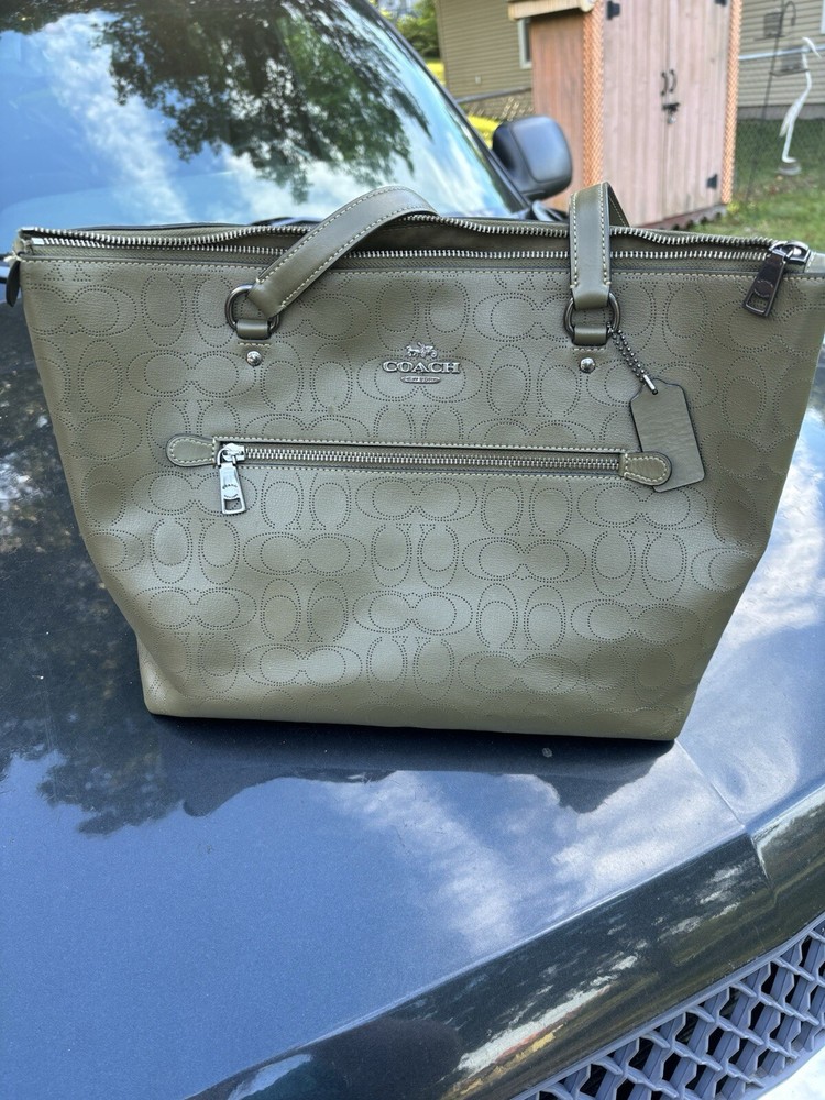 coach handbags used large leather tote shoulder