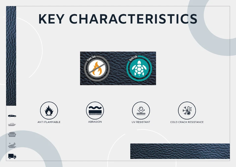 Automotive Faux Leather Vinyl Vehicle Upholstery Fabric 54” Wide - Image 4 of 4