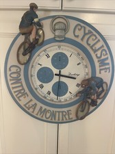 Vintage French 3D  Dewberry Wall Clock: contre la montre cyclisme