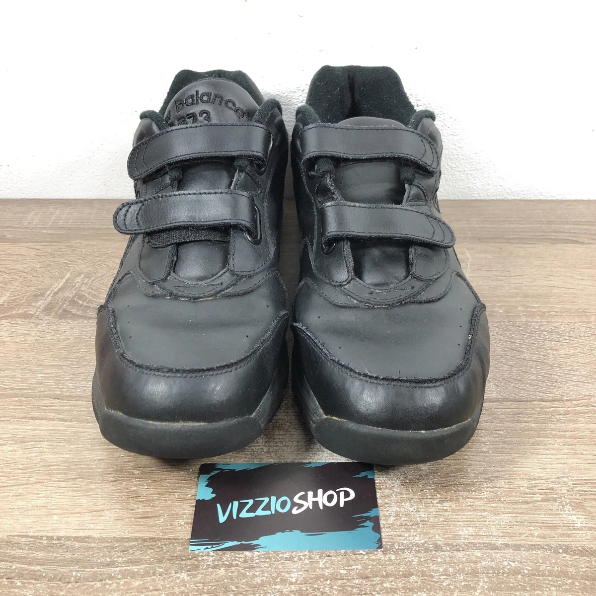 New Balance 873 Hook and Loop Black Walking Shoes Men s 13 D