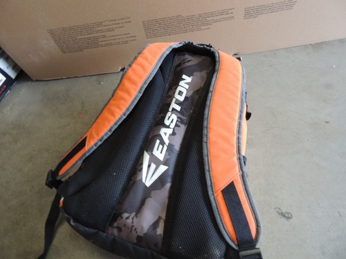 Easton Baseball Softball Bat Bag Equipment Backpack Gray White Orange Camo - Picture 4 of 9