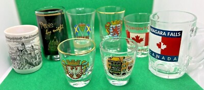 choice of: International Destination SHOT GLASS lot - vacation, souvenir, 