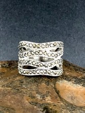 STERLING SILVER MARCASITE RING FREE FAST SHIPPING