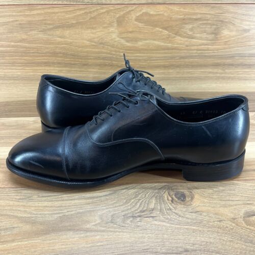 Johnston & Murphy Mens 13 E/C Crown Aristocraft Black Leather Oxfords Dress - Picture 7 of 11