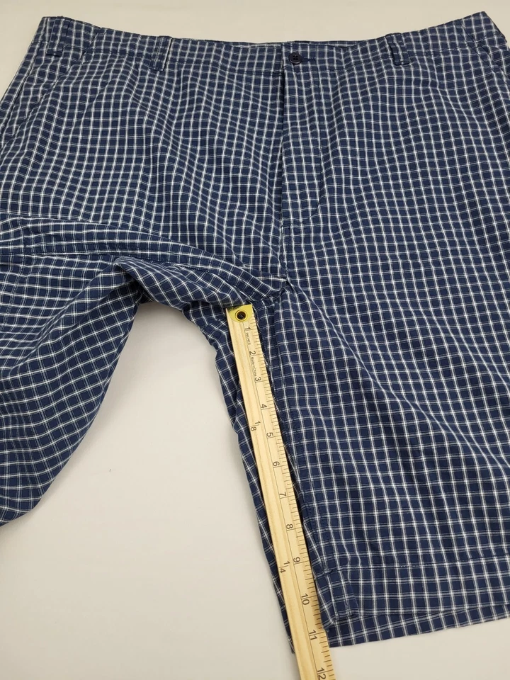 Pantalones Cortos Daniel Cremieux Clásicos William Azul Blanco Cuadros Frente Plano Algodón Hombres 42 Foto 4 de 4