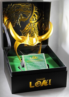 トム・ヒドルストン ロキ サイン コミコン Loki フレーム MARVEL TOM HIDDLESTON SIGNED REPLICA MARVEL PRESIDENT LOKI CROWN HELMET