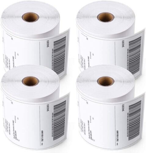 4 Rolls 4x6 Direct Thermal Shipping Labels - 250 per roll - 1000 labels