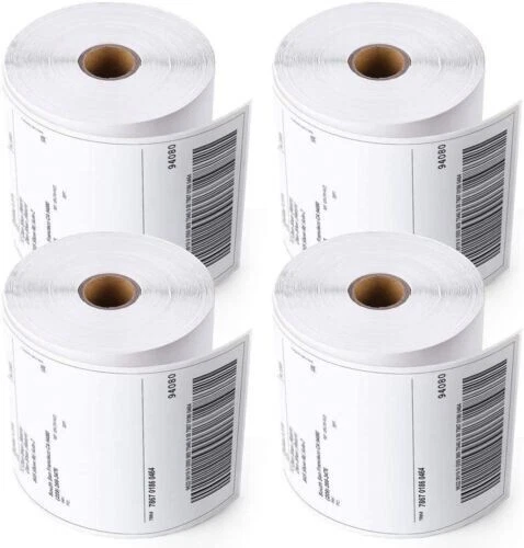 4 Rolls 4x6 Direct Thermal Shipping Labels - 250 per roll - 1000 labels
