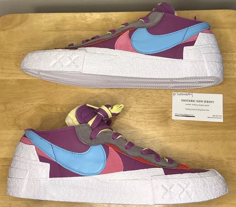 SACAI X NIKE NUOVO Nike Blazer Low x KAWS x sacai viola tramonto 2021 DM7901 500 taglia 15