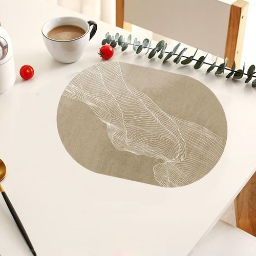 Waterproof Heat Insulation Pad Oval PVC Leather Table Mats Placemat Resistant AU - Picture 5 of 14