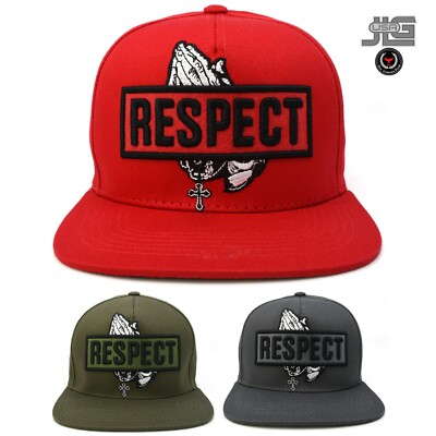 Respect New Praying Hands Snapback Hat Flat Bill Cotton Adult