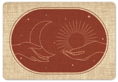 Interluxe Fußmatte 40x60 cm  - Sun Moon - Türmatte Lineart Sonne Mond boho Deko