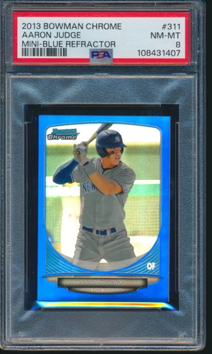 PSA 8 AARON JUDGE 2013 Bowman Chrome Mini BLUE REFRACTOR/99 Rookie RC NM-MINT