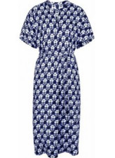 Anita Rosa Faia Blue Dress Beach Cover Up Lightweight Short Sleeves Long length
