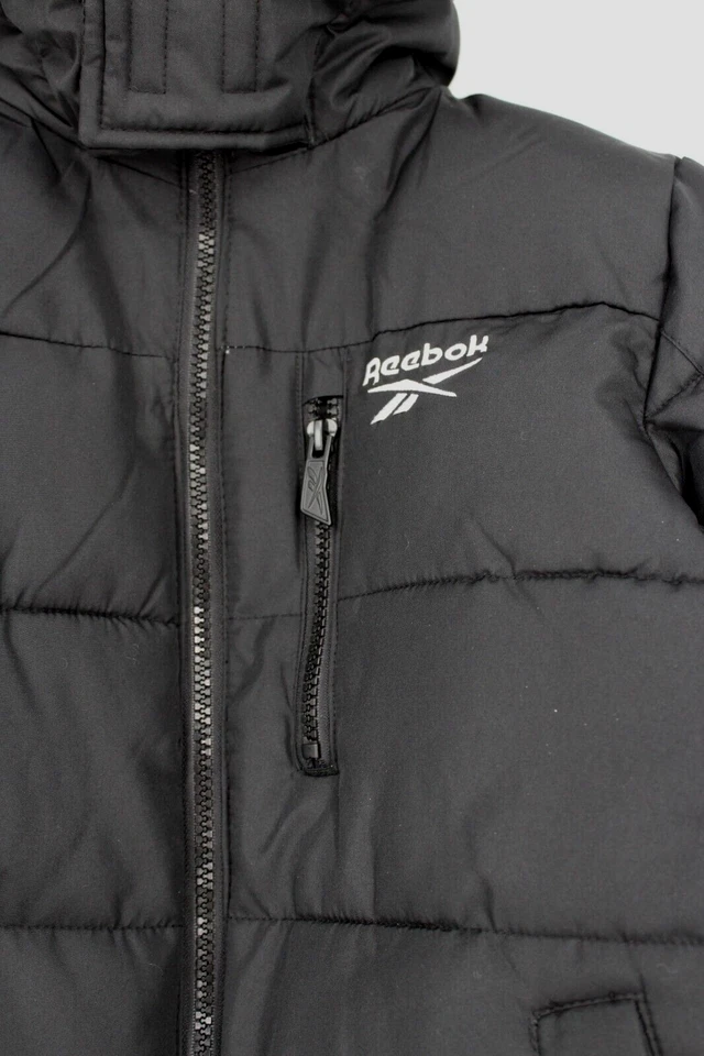 REEBOK HOODED PUFFER COAT BLACKL CHILDS SIZE 7 NWT $75 - Image 2 of 4