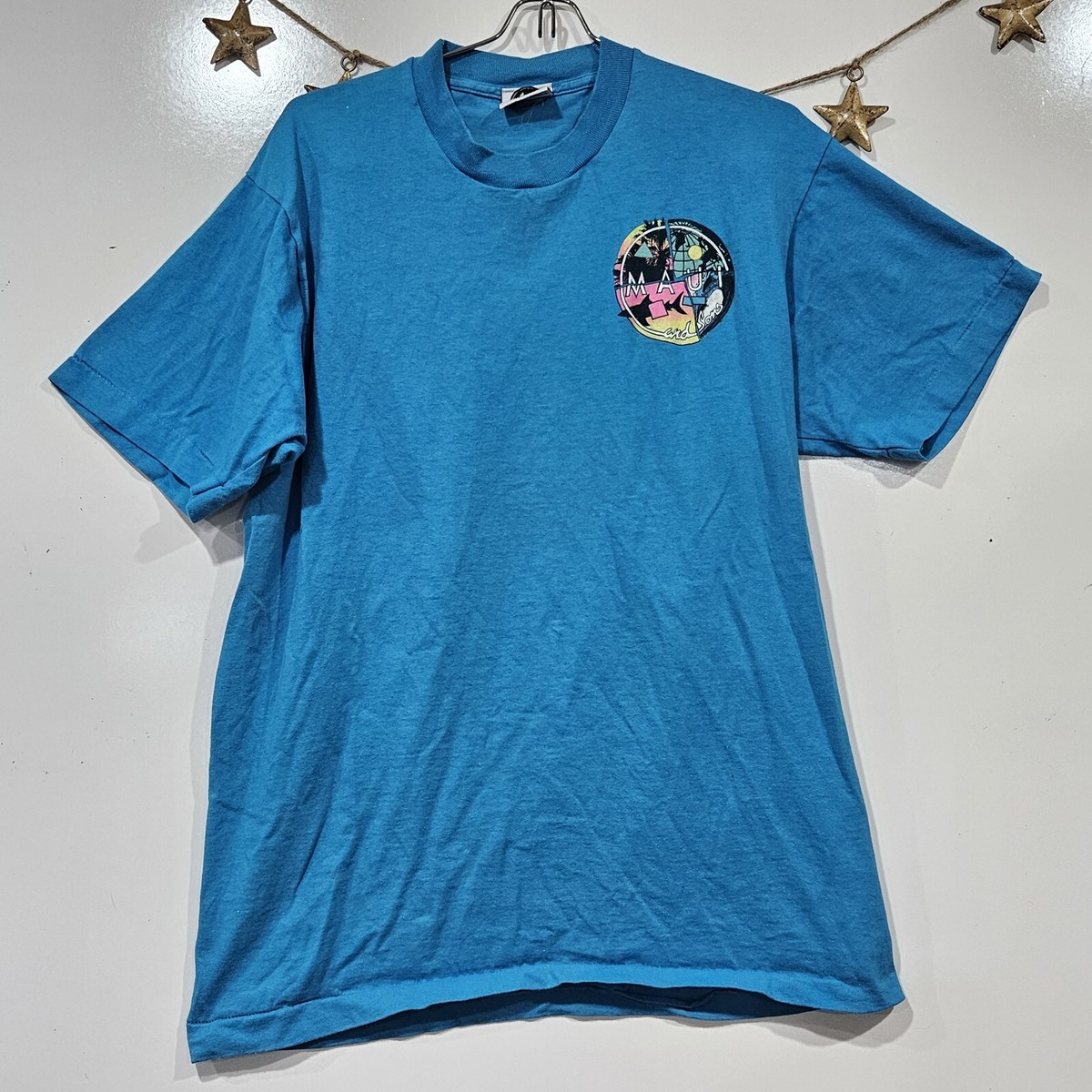 Maui And Sons 90s Vintage Surf Shark Logo Tshirt Large 100% Cotton