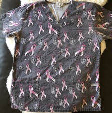 UA SCRUBS Cancer Hope Faith Love Gray Medium M