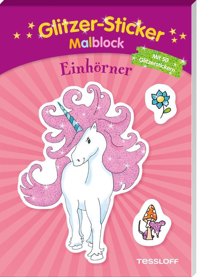 Thumbnail - Glitzer-sticker-malblock. Einhörner, Sandra Schmidt