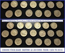Choose Your Rare Old Round £1 Coins One Pound Circulated Coin Hunt 1983 to 2025