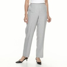 Women's Alfred Dunner Studio Pull-On Elastic Waist Gray Pants - Size 10S