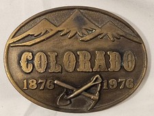 VINTAGE PPI 1975 COLORADO 1876 TO 1976 SHOVEL  PICK BELT BUCKLE