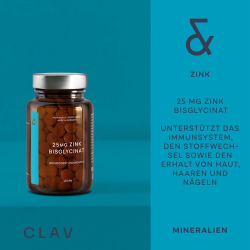 Zink 25mg - 180 Zink Tabletten - Premium Zink Bisglycinat (Zink Chelat) - Vegan - Bild 4 von 7