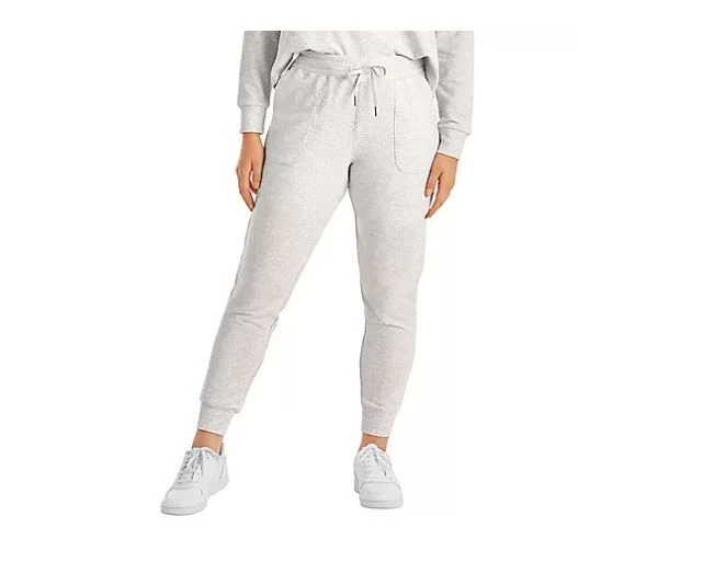 Ladies French Terry Jogger Platinum Silver Heather XXL Plus Size