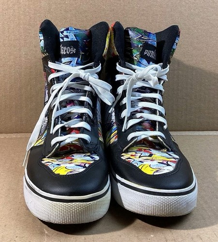 Punkrose High Top Shoes Womans Size 10 Punk Surf Skater Retro Graffiti - Picture 7 of 15