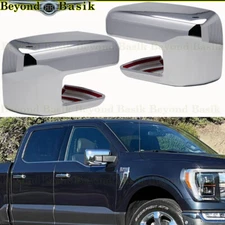 2021 2022 2023 2024 2025 Ford F150 CHROME Mirror COVERS WITHOUT Turn Signal Hole