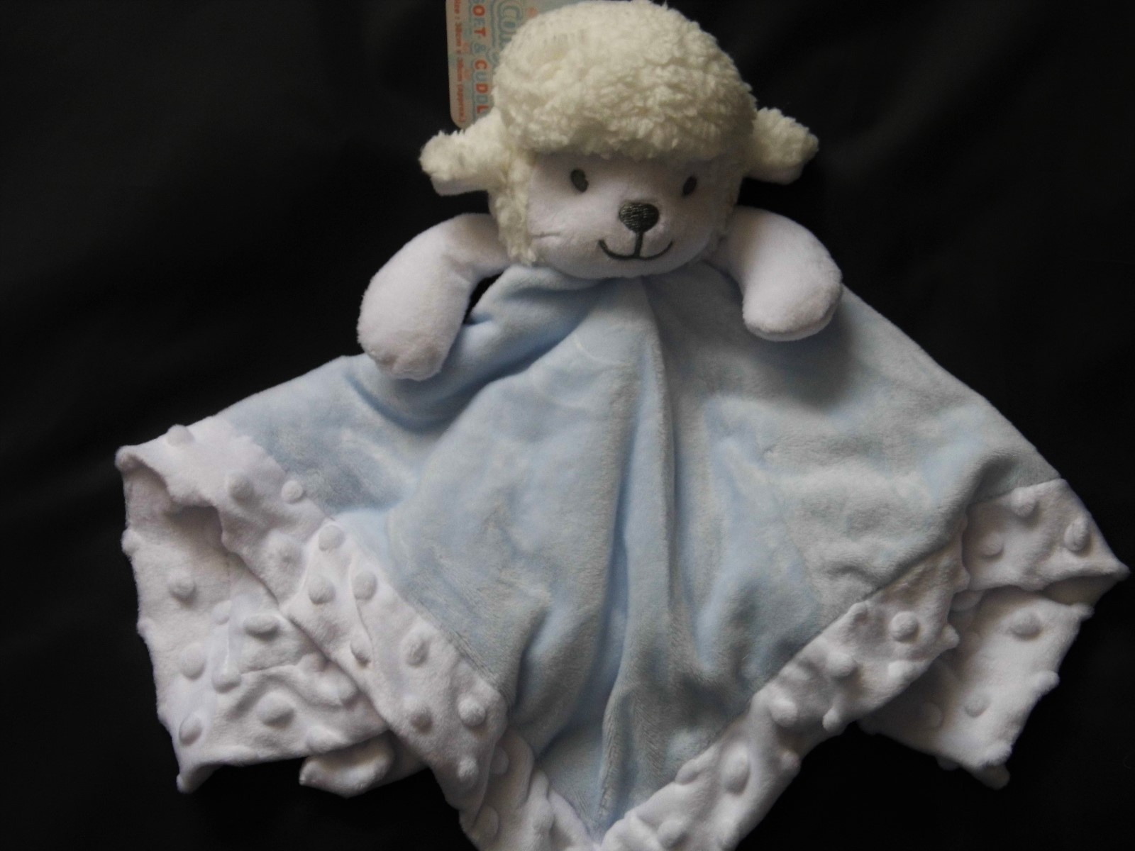 LUXURY BABY BOY/GIRL SHEEP & PUPPY COMFORT BLANKETS WITH BOBBLE PATTERN