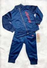 Levis Navy Blue Vertical Logo Tricot Set Size 24 Months