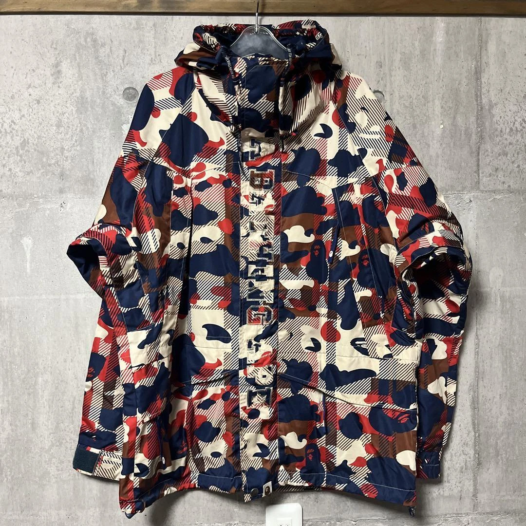 A BATHING APE (BAPE) Giacca uomo BAPE COME NUOVA XL snowboard love gene check mimetica rara scimmia