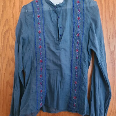 70's Vintage Gauzy Cotton Embroidered Tunic & Skirt Simran New Delhi India 14-42