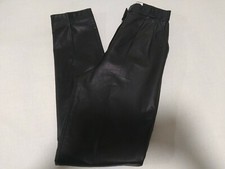 Vintage Cedars Women's Black Leather Size 6 W24" Pleated Pants