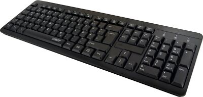 Tastatur Keyboard QWERTZ DE PC kabellos Funk Windows batteriebetrieben schwarz