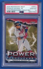 2020 Bowman's Best  Ronald Acuna Jr. Power Producers Gold Refractor #d/50 PSA 10