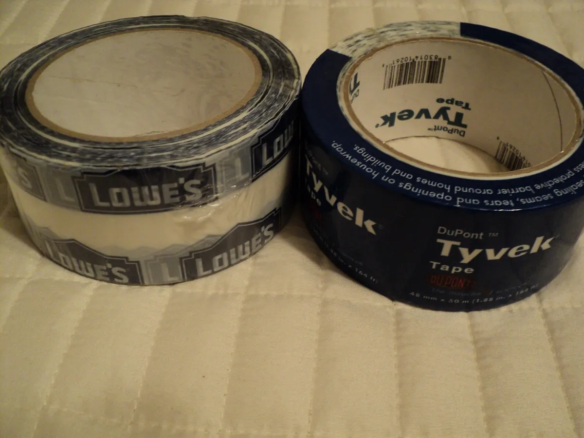 2 ROLLS 1 each DuPont Tyvek and Lowes Home Wrap Sheathing Tape 1.88in X  164ft