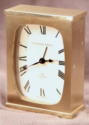 Vintage Van Cleef & Arpels 8 Day 15 Jewel Brass Hand Wind Table