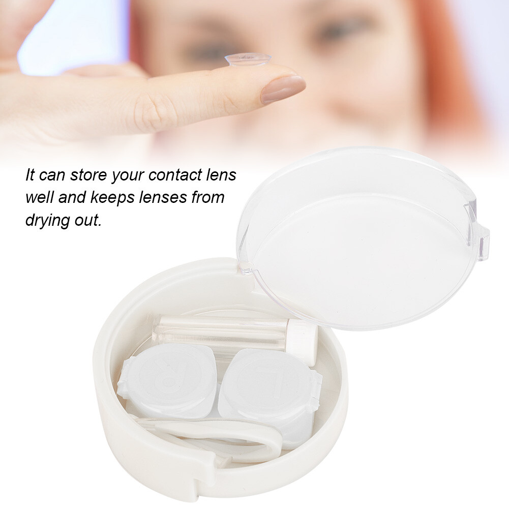Portable Round Transparent Cover Contact Lenses Storage Box Case