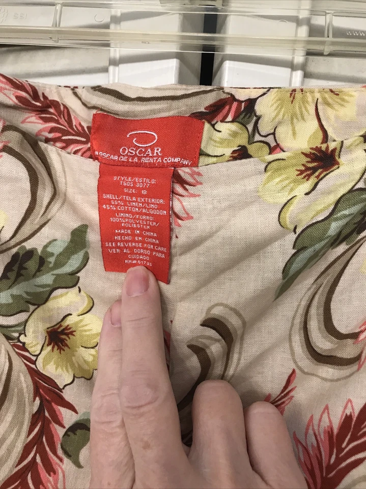 Pantalones Resort Oscar De La Renta Vintage Lino Completamente Forrados Talla 8 Foto 3 de 4